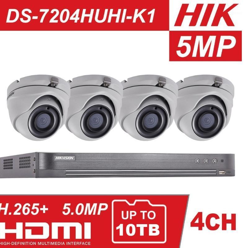 

HIK 4CH DVR KIT Hybrid 4 Channel Surveillance Video Recorder DS-7204HUHI-K1 5MP Turret Security Analog Camera DS-2CE56H0T-ITMF1