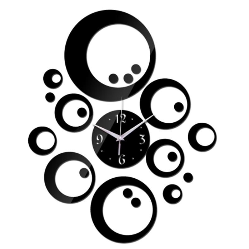 

2020 new hot Acrylic 3d wall clocks europe home decor diy crystal Quartz self adhesive wall clock art watches free shipping