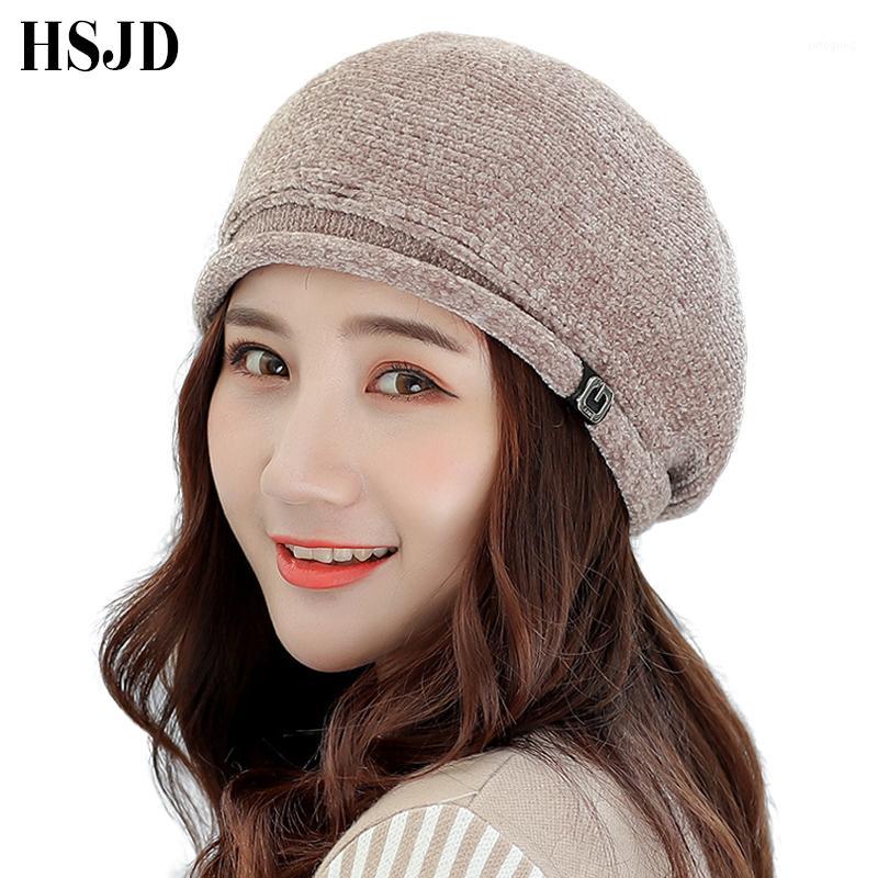 

Berets Fashion Women's Girl's Beret Hat French Artist Warm Chenille Knitted Winter Hats Caps Female Solid Color Beanie Gorro Hat1, Red