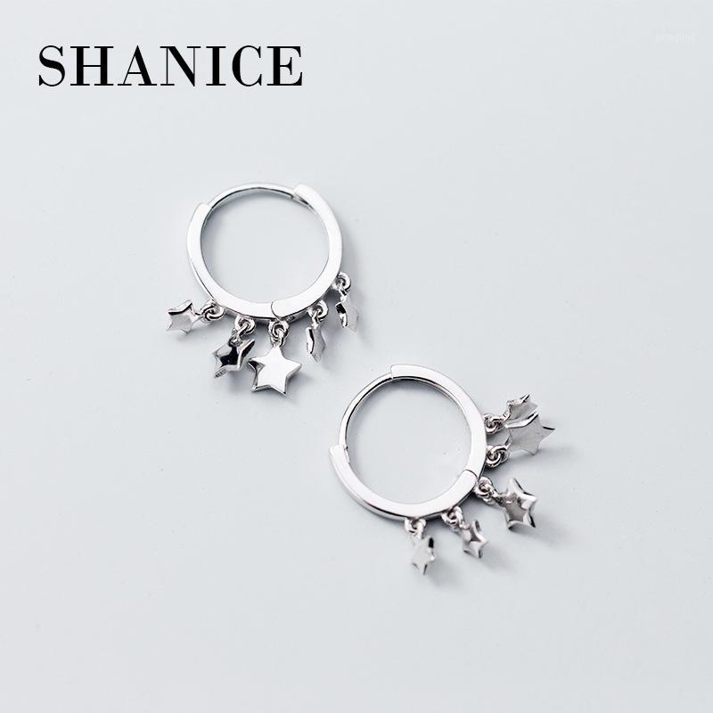 

Hoop & Huggie SHANICE S925 Silver Stars Earrings Female Japanese Wind Simple Five-pointed Star Tassel Short Temperament1