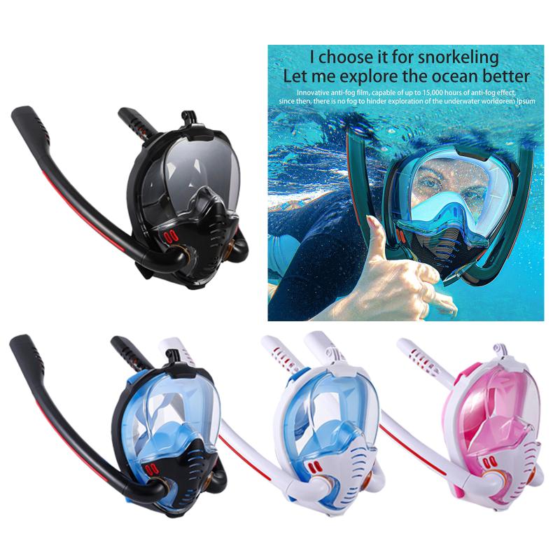 

Foldable Waterproof Scuba Full Face Snorkel Mask 180 Degree Anti-Fog Snorkel Swim Gear for Adults Snorkeling Goggles