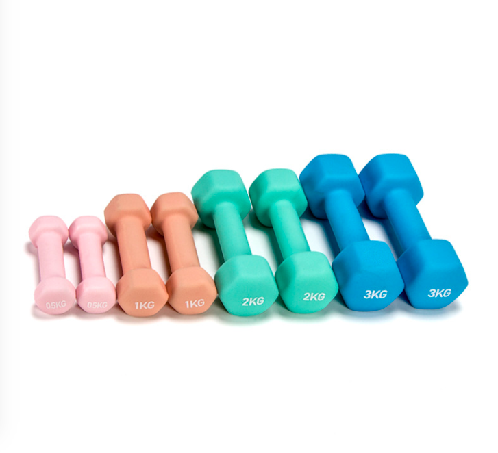 

Ladies small dumbbell pair 1kg fitness thin arm home 2kg male 5kg hexagonal cast iron child dumbbell, Red
