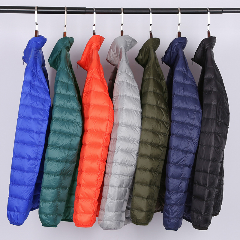 

Take men' winter 7 classic casual colors white duck collar down male portable jacket clothing brand, Royal blue.