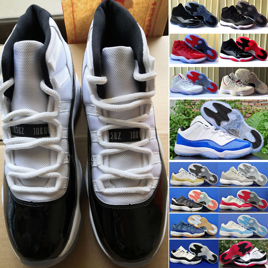 

Top Quality High and Low J11 Boots Mens Womens Basketball Shoes 11 11s Jumpman Comfortable Breathable Unisex Sports Trainers Sneakers Black Blue White Red US 5.5-13, Low 18