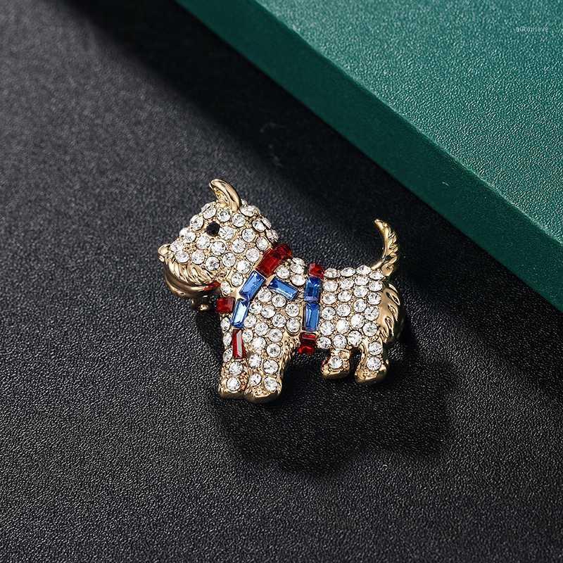 

WEIMANJINGDIAN 2020 New Arrival High Quality Cubic Zirconia CZ Crystal Cute Dog Brooch Pins for Women1