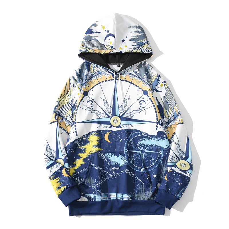

2021 Ins Harajuku Super Cool Man and Woman All-matching Loose Bf Sweater Complete Printed Cord with Hip-hop Hoodie 1vfn, Red