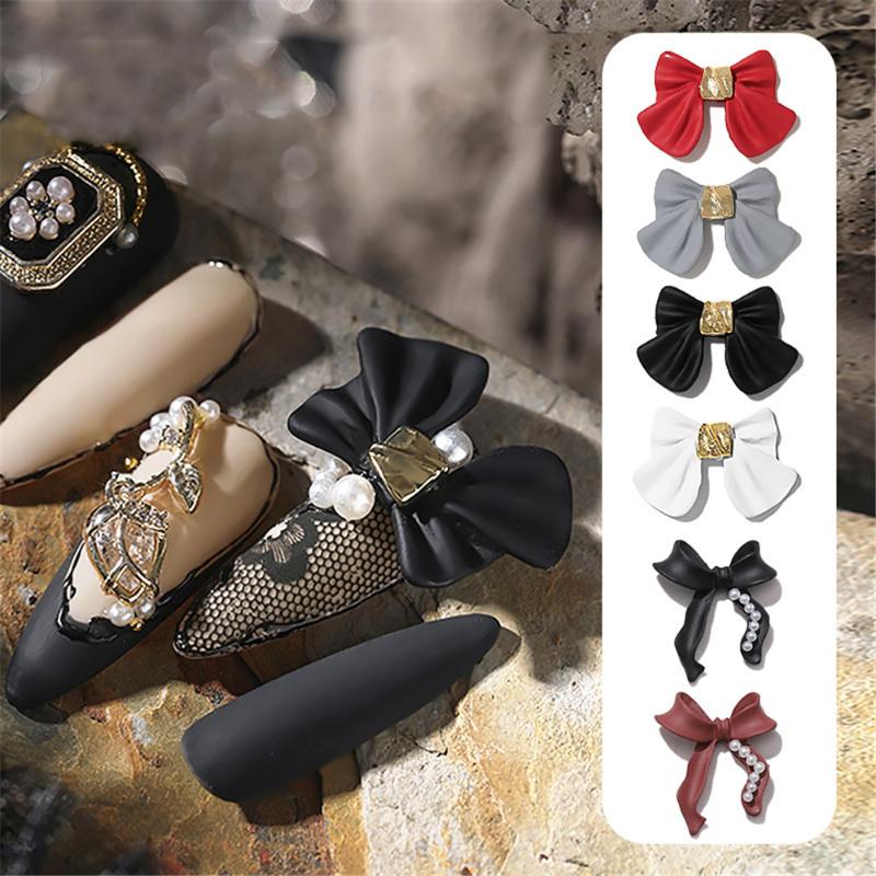 

5Pcs/Set Nail Art Butterfly Ornament Nails Zircon Rhinestone Nail Decoration Butterfly Bow Black White DIY Nails Tools