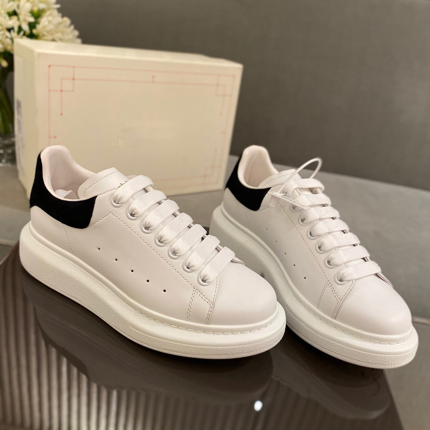 

Luxury Design Women Casual Shoes Leather Lace Up Tennis Paris Classic Outdoor Sport Sneakers, Black