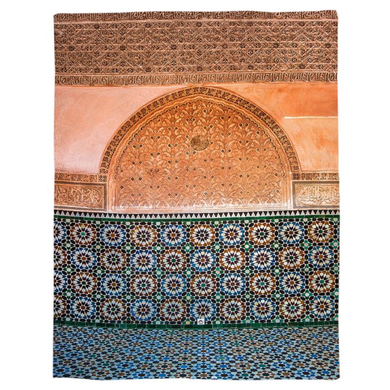 

Vintage Moroccan Geometric Checks Throw Blanket Portable Soft Bedspread Microfiber Flannel Blankets for Beds