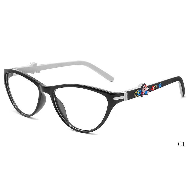 

Glasses Children's anti-blue radiation computer anti-fatigue glasses mobile phone eye protection children flat light eye protection TR604, White;black
