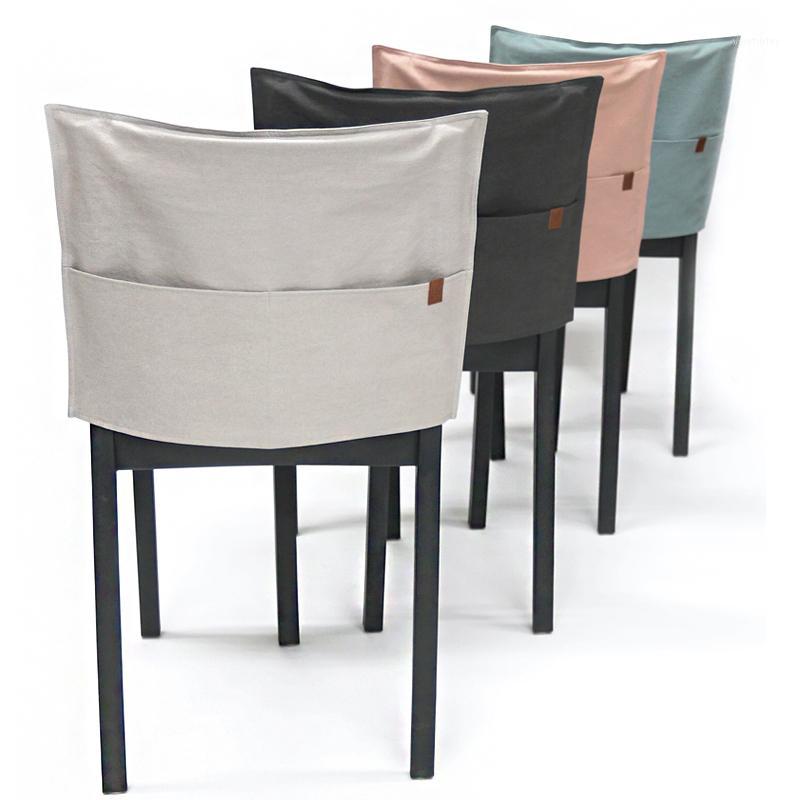 

Cotton Pocket Chair Back Cover Dining Table Seat Covers for Banquet Wedding Restaurant Hotel Home Anti-dirty Removable1