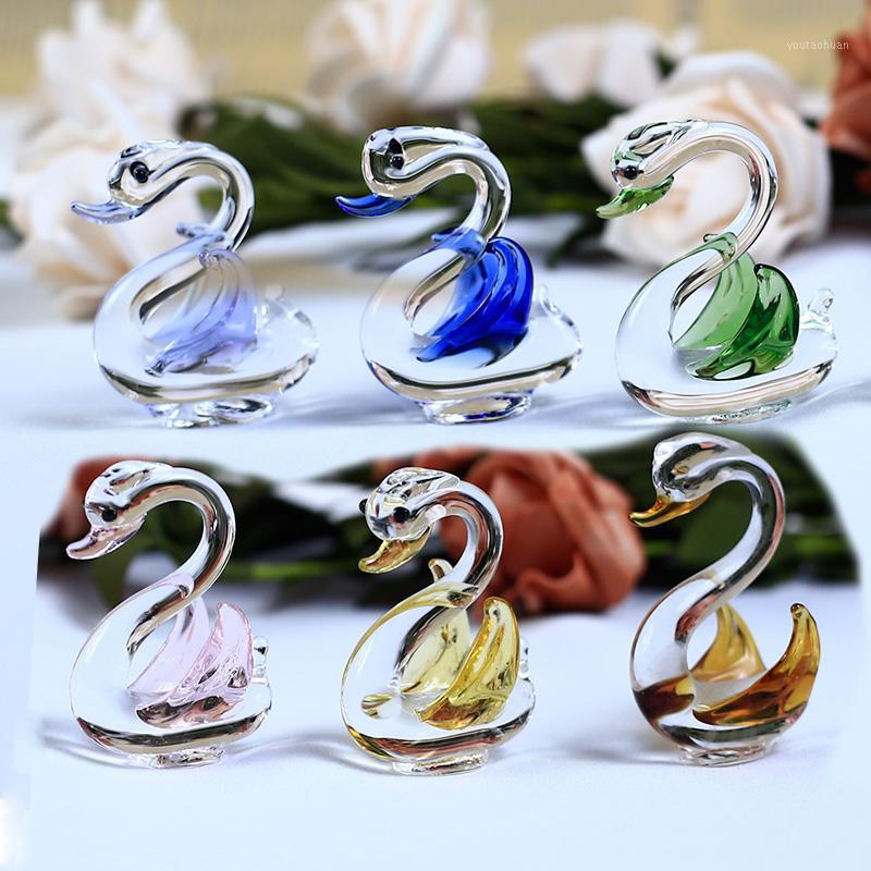 

Decorative Objects & Figurines Crystal Handmade Swan Crafts Glass Garden Mini Animal Little Bird Ornament Miniature Home Decor Gifts Trinket