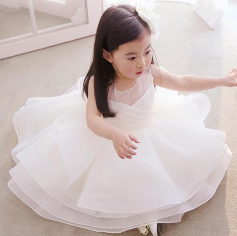 

Newborn Baptism Dress For Baby Girl Bow First Birthday Party Wear Flower Toddler Girl Christening Gown Infant Princess Vestidos1, White