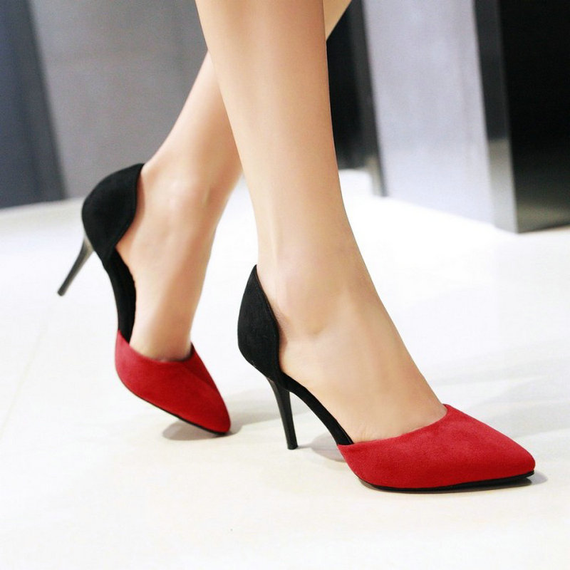 

Top 2020 dororsay two parts lady high heels fashion pointed to female pumps high-heeled shoes big 45 4647 48, Purple