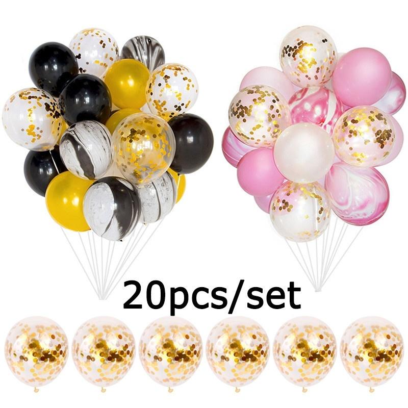 

20pcs/set Foil Balloons Set Glitter Metallic Confetti Latex Balloon Kit for Christmas Wedding Birthday Party Decoration Kids