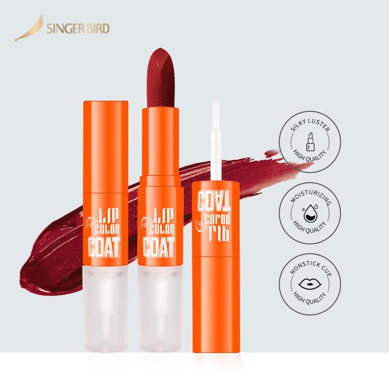 

SINGERBIRD Lips Makeup Lipstick Lip Gloss Long Lasting Moisture Cosmetic Red Lip Double Use Matte Lipstick Waterproof Fashion, Colour999