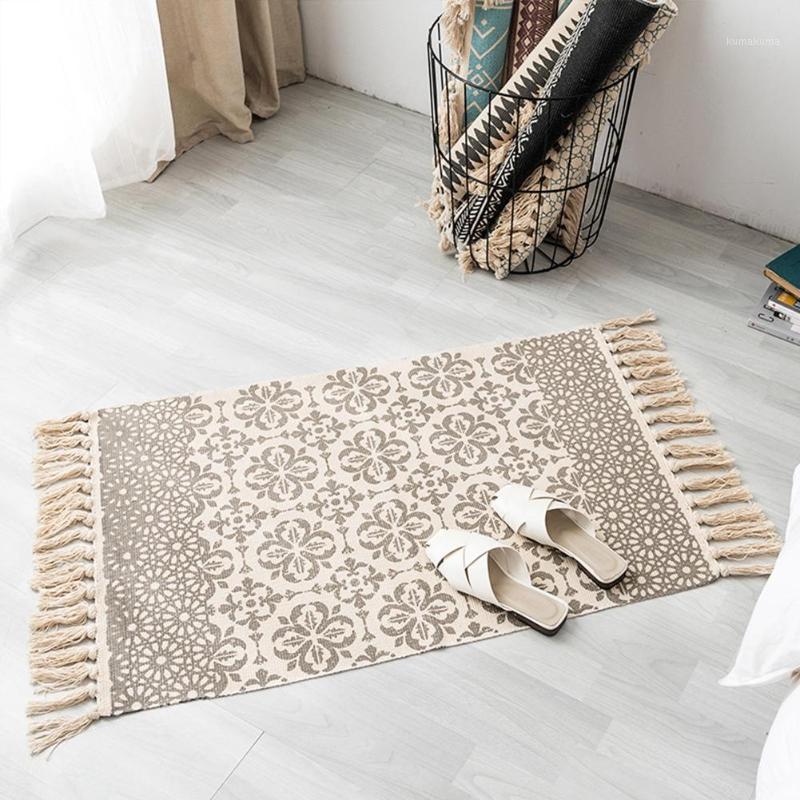 

Striped Cotton Bedroom Home Entrance Mats Bedside Blankets Study Door mat Washable Rug For Home Decoration Nordic Bohemian Style1, Near line