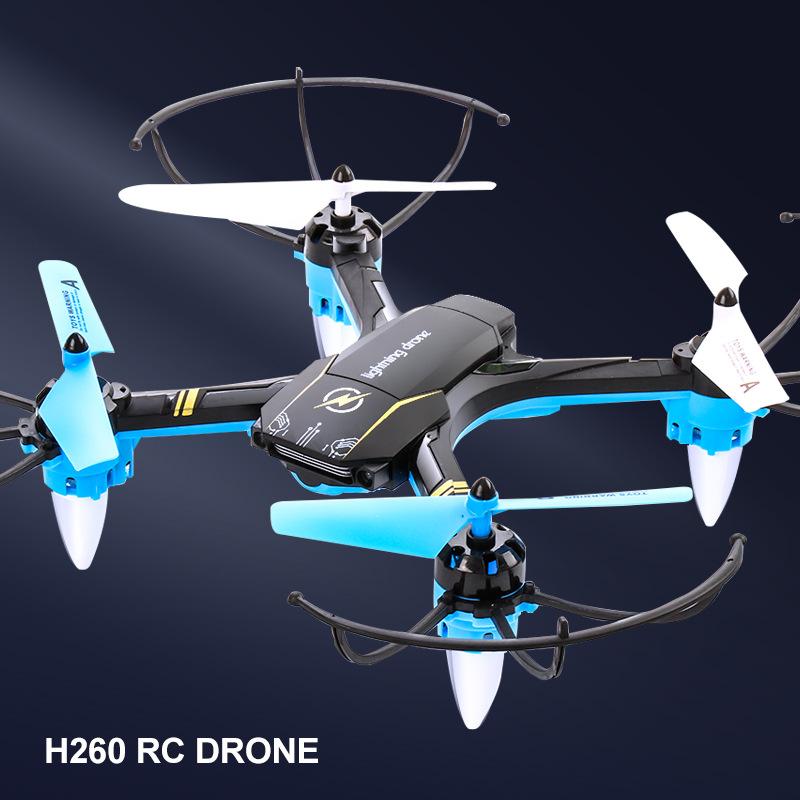 

New H260 RC Drone Fixed-Height Helicopter Rechargeable Four-Rotor Aircraft Cool Red Blue Anti-Fall Kid's Toy Quadcopter Gift