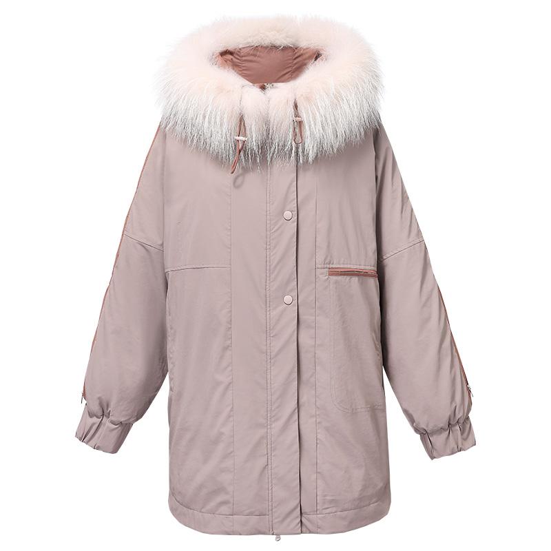 

Women's Winter Down Jackets and Coats Hooded Parkas Jacket 90% White Duck Down Autumn Coat Female Clothes Womens Clothing WPY890, Beige gray