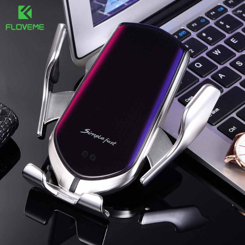

FLOVEME Gravity Car Phone Holder Wireless Charger Air Outlet Mount Phone Holder In the Car For 11 8 Mobile Stand Support1, Silver