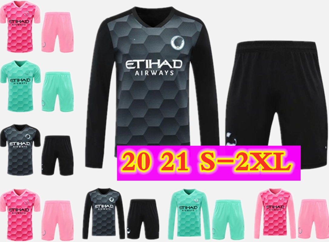 

Goalkeeper Full 2020 2021 MAN KUN AGUERO City 20 21 soccer jerseys SILVA maillot EDERSON M. football shirt GRIMSHAW Men kits Camiseta, Black