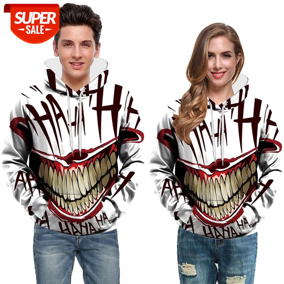 

Joker Funny 3D Hoodie Halloween Crazy Smile Pullover Long Sleeve Sweatshirt Fashion Coats Cool Unisex streetwear mens hoodies #Vo3z, Black