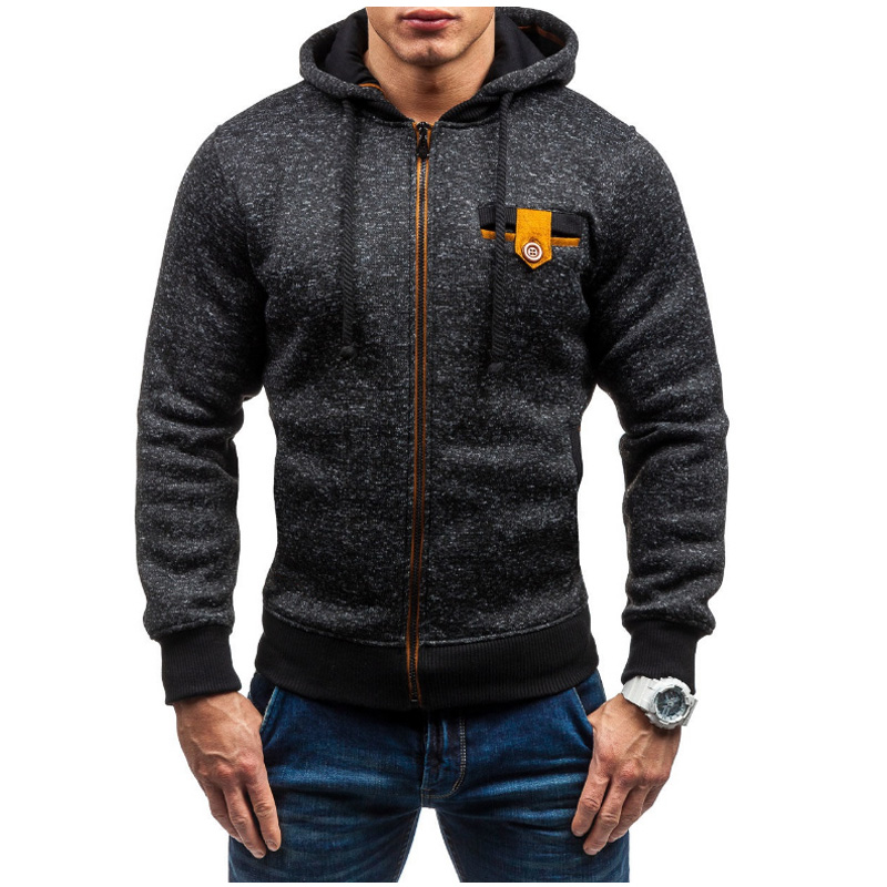 

Hoodies Men 2020 Brand Male Hoodie Sweatshirt Mens Zipper Hoodies Slim Tracksuit Large Size XXL, Dark grey