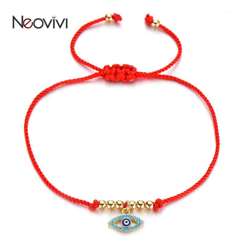 

Neovivi Vintage Turkish Devil's Eye Pendant Bracelet Blue CZ Charm Gold/Black Metal Bead Rope String Bracelets Men Women Jewelry1