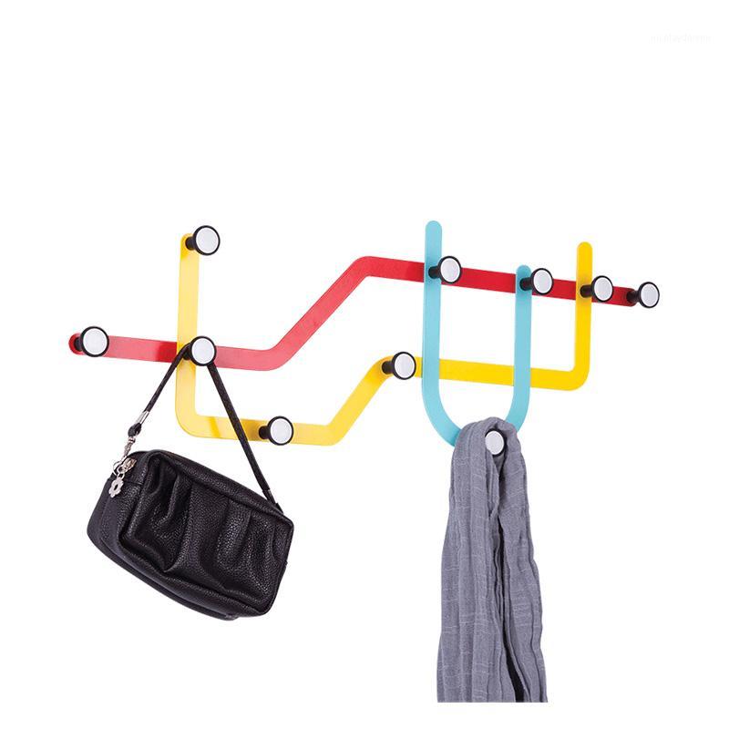 

Stainless steel wall adhesive hook subway line modeling creative wall hanging corners smooth European-style simple wrought iron1