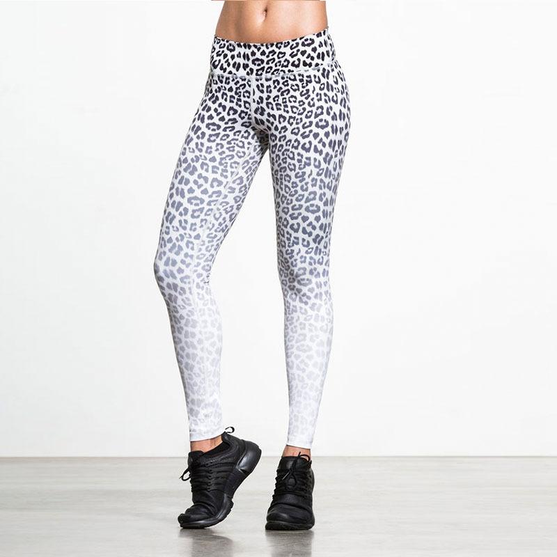 

Dropship Joga Leggings Women Leopard Print Sport Pants Running Jogging Tights Gradient Gym Fitness Sweatpants Push Up hip Pants, Black
