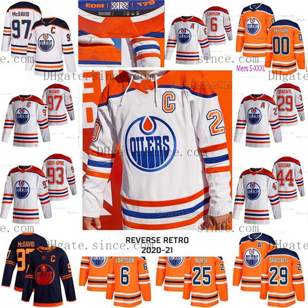 

Edmonton Oilers 2021 Reverse Retro S-4XL Connor McDavid Draisaitl James Neal Mike Smith Nugent-Hopkins Kassian Klefbom Darnell Nurse Jersey, Black;red