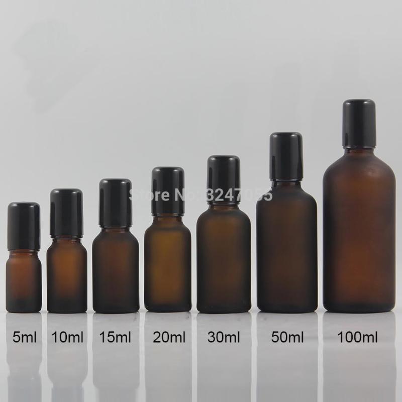 

5ml10ml15ml20ml30ml50ml100ml Cosmetic Matte Brown Roll on Essential oil Glass Bottle,Empty Frosted Amber Roll on Perfume Package