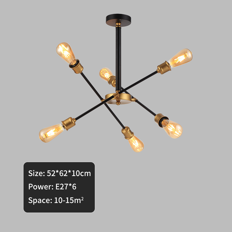

2021 New Moderna Lamp Led Lustre to Dining Room Northern Industrial Black Retro Iron Bedroom Decoration of Your House E27 Luminaire 5PTW
