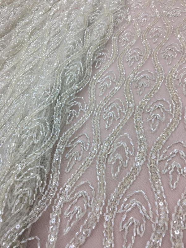 

Beaded Lace Fabric Heavy Bead Lace Fabric For Haute Couture Dress High End Hand Beaded Evening Dress1