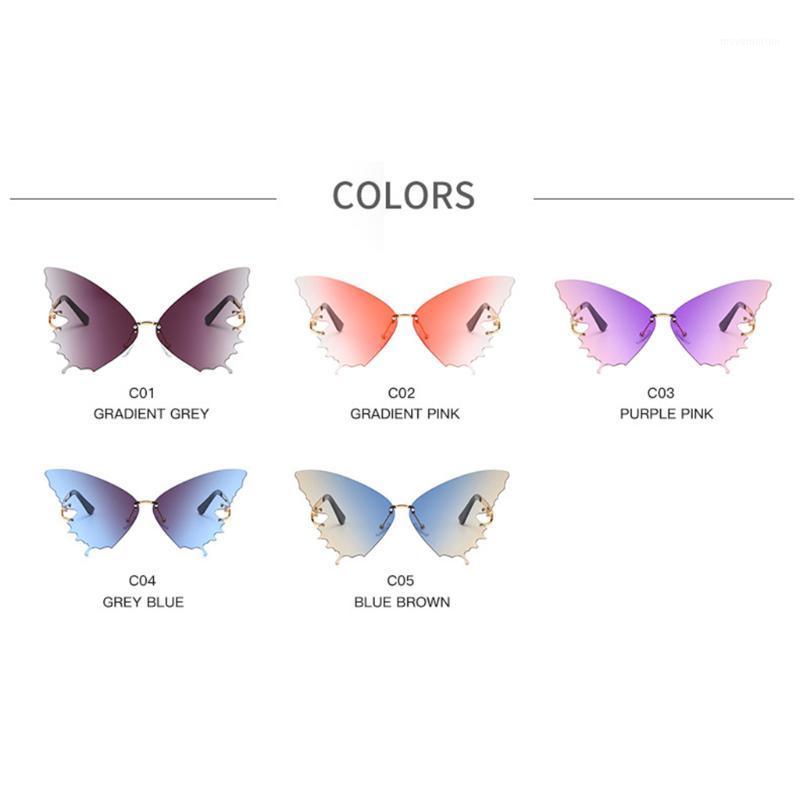 

Butterfly Rimless Sunglasses, Women Luxury Designer Oversized Sunglasses, UV400 Party Eyewear, Summer Beach Outdoor Glasses1