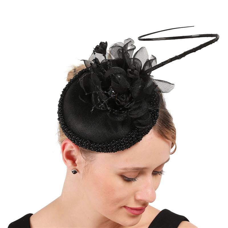 

New Vintage Black Fascinator floral Mesh Feathers Hats Ribbons Gorgeous Ladies Wedding Party Fedora Hat Amazing Accessories