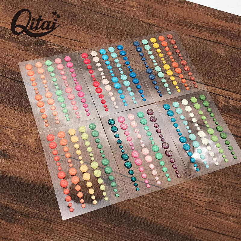 

Gift Wrap QITAI Dots Sticker 6sheets /lot Scrapbooking Sparkle Glitter Stickers Sugar Sprinkles Self- Adhesive Enamel Resin ES031