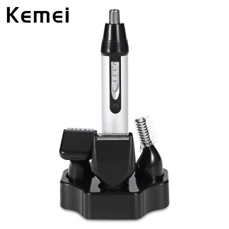 

Kemei 4 in 1 New Fashion Rechargeable Nose Beard Ear Eyebrow Hair Trimmer Safe Face Care Razor Clipper For Men