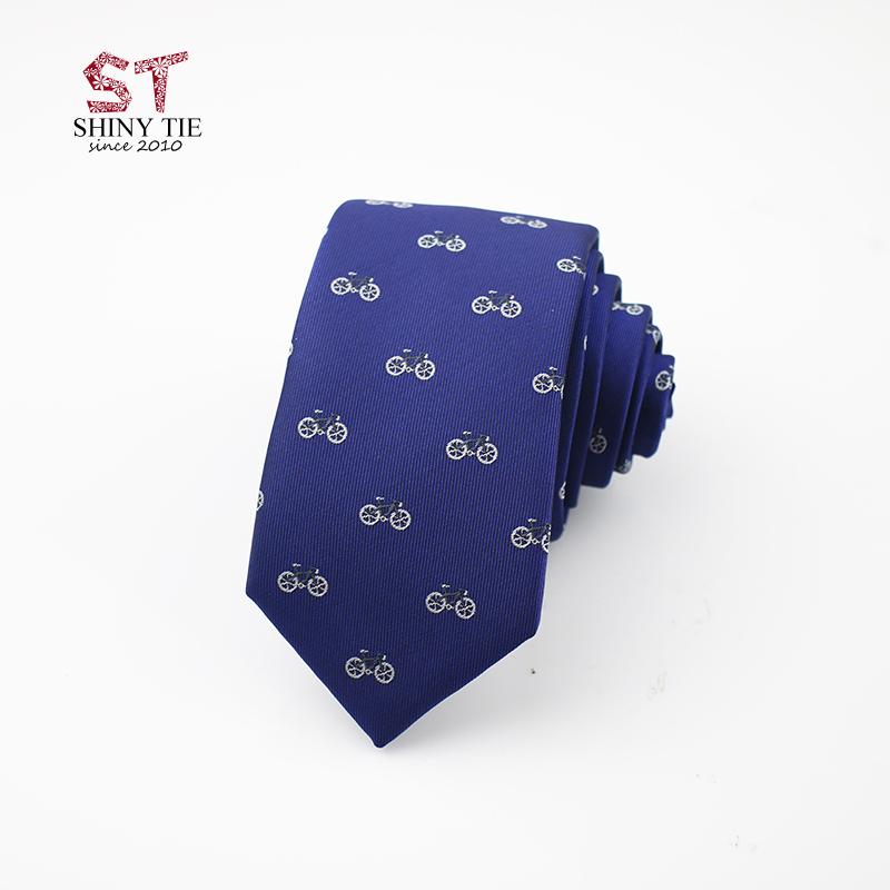 

New Formal Tie For Men Polyester Narrow Neck Tie 6CM Cartoon Slim Blue Neckwear Business Party Suit Cravat Dog Duck Bicycle