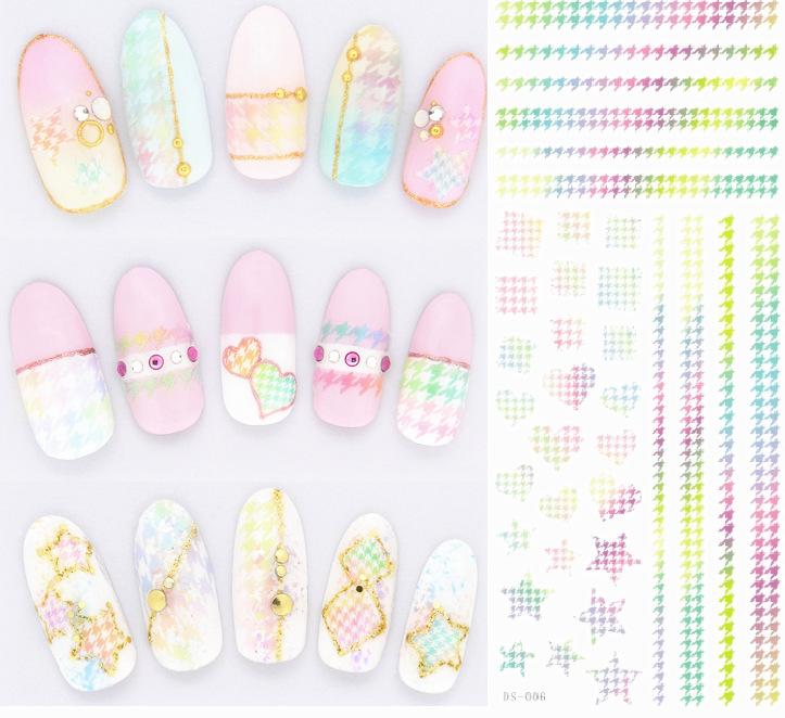 

6 different design watermark stickers nail stickers Japanese nail, Ds-01-06