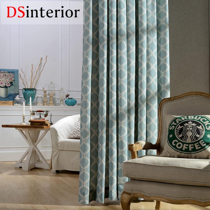 

DSinterior high quality classic modern design printing polyester cotton curtain for living room or bedroom, Color 3