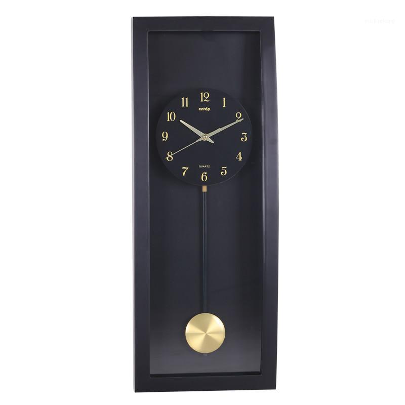 

Large Black Wall Clock Vintage Pendulum Clock Wall Living Room Shabby Chic Oversized Clocks Retro Montre Murale Home Decor SC3421