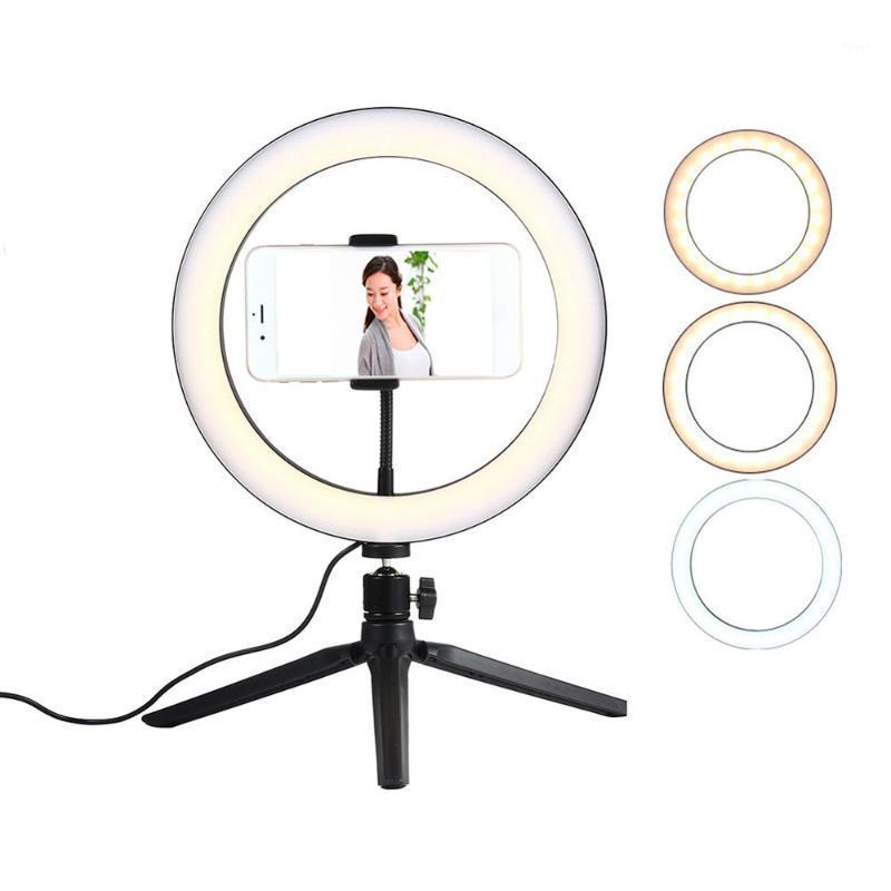 

Photography LED Selfie Ring Light 26CM Dimmable Camera Phone Ring Lamp 10inch With Table Tripods For Makeup Video Live Studio1