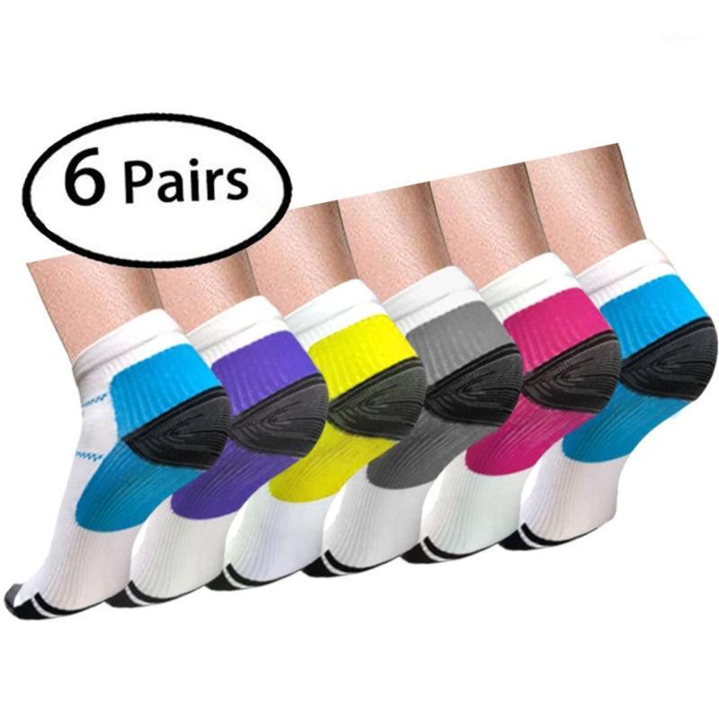 

6 Pairs Compression Foot Socks for Women Men Sport Plantar Fasciitis Arch Support Low Cut Running Gym Foot Sleeves1, 011004651