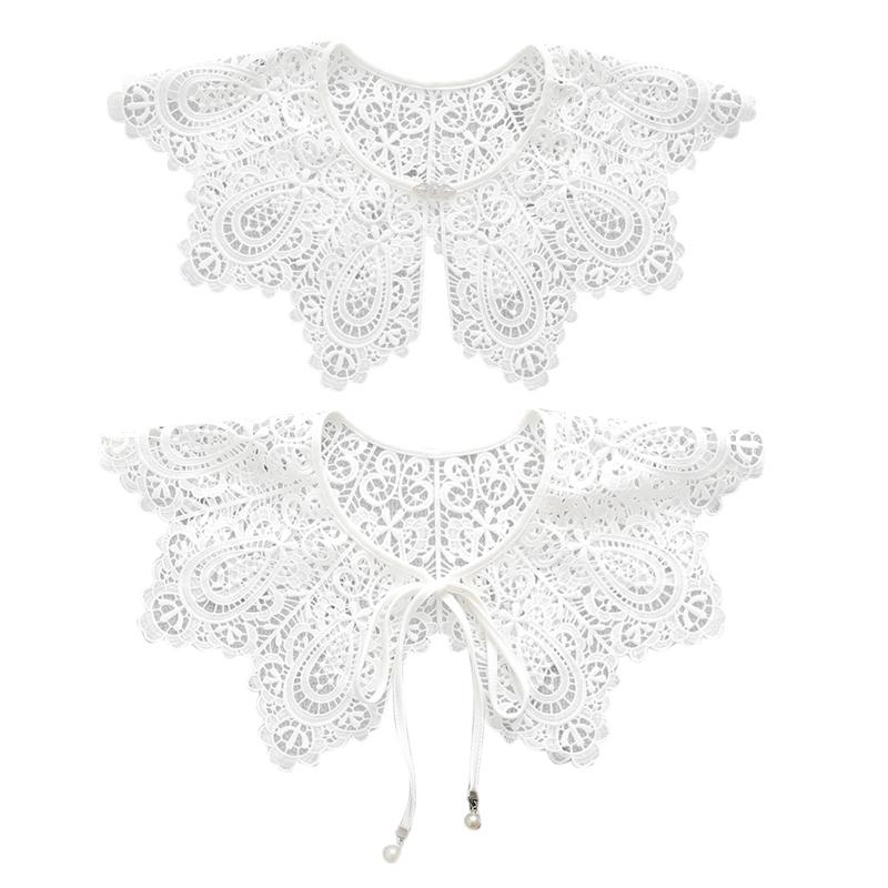 

Hollow Out Lace Lolita Fake Collar Shawl Lace-Up Necklace Choker Short Poncho 649C