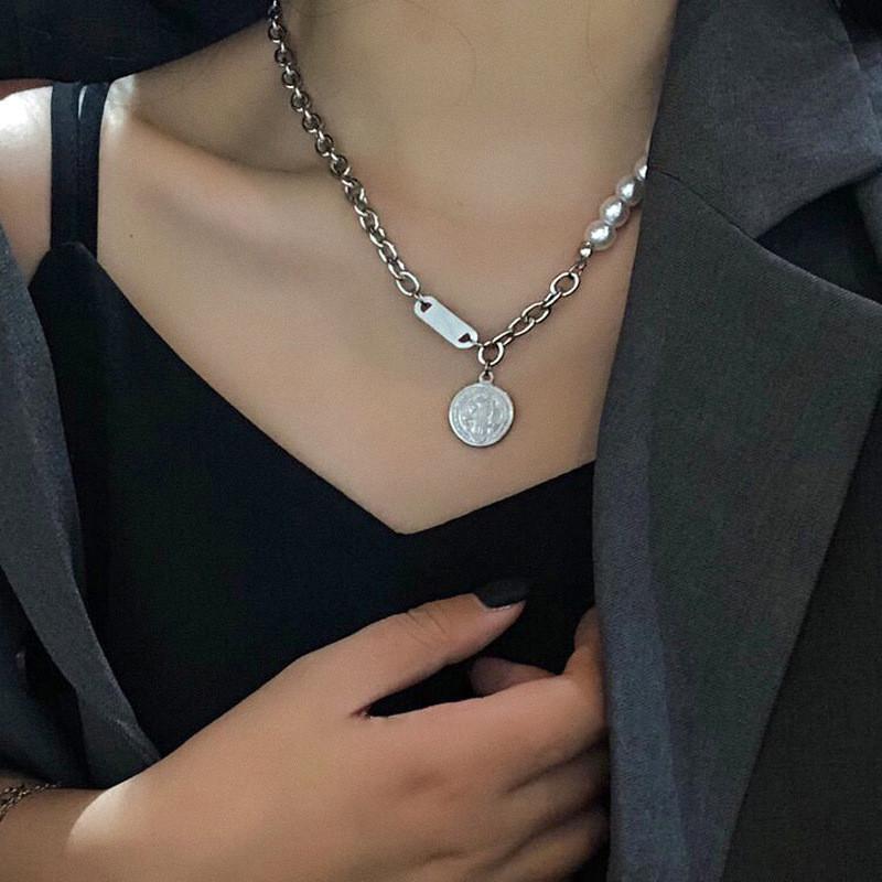 

Korean Boho Charm Pearl Chain Fashion Necklaces Bijoux For Women Elegant Choker Jewelry Wholesale