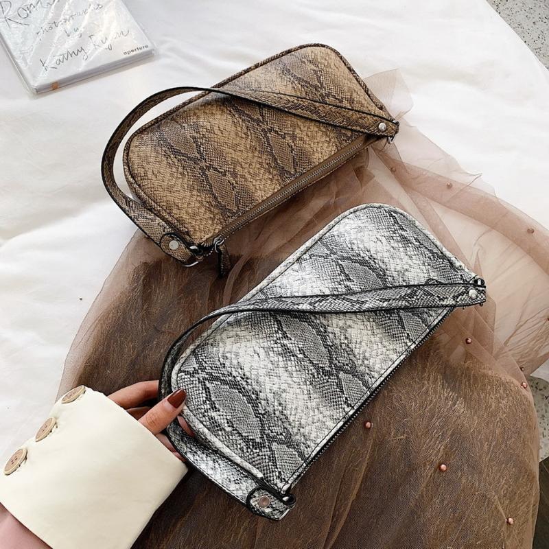 

Baguette Bag for Women 2020 Fashion Leopard Pattern Shoulder Women Bag HandBag Personality Wild Pu Leather Designer HandBags, Gray-b