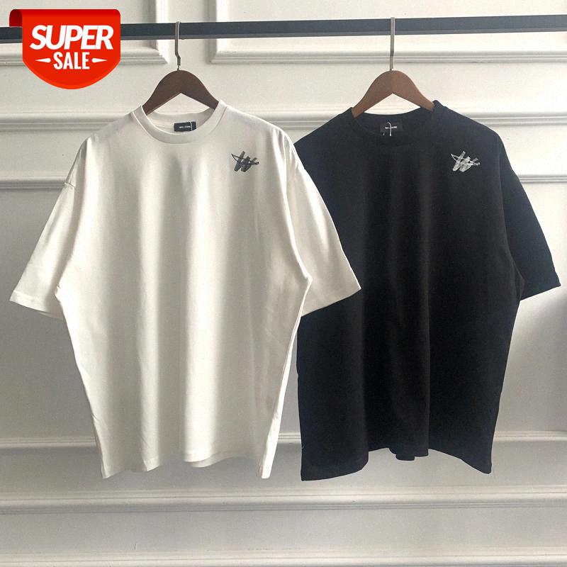 

Welldone Letter LOGO Spring Summer Black White Basic T-shirt Men Women Casual Loose We 11 Done Short Sleeves T-shirts #bR60, White;black