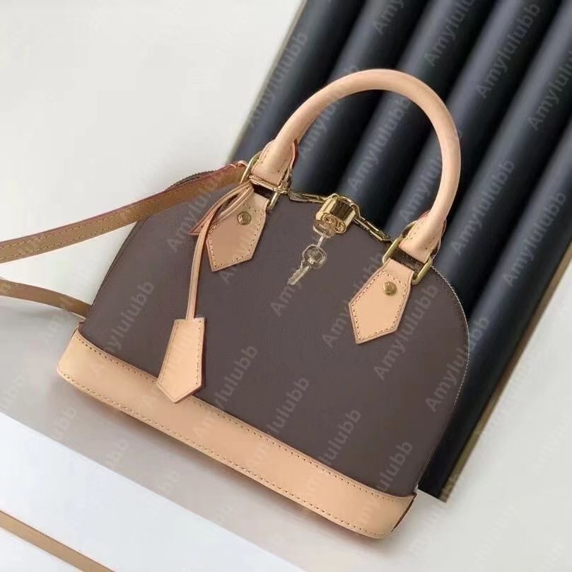 

Designer handbags Luxury shell bag alma bb Fashion shoulder bag for women Leather handle messenger bags lady cross body Wear Resistant Rivets flower pattern Plaid, Extra shipping(not for sale)