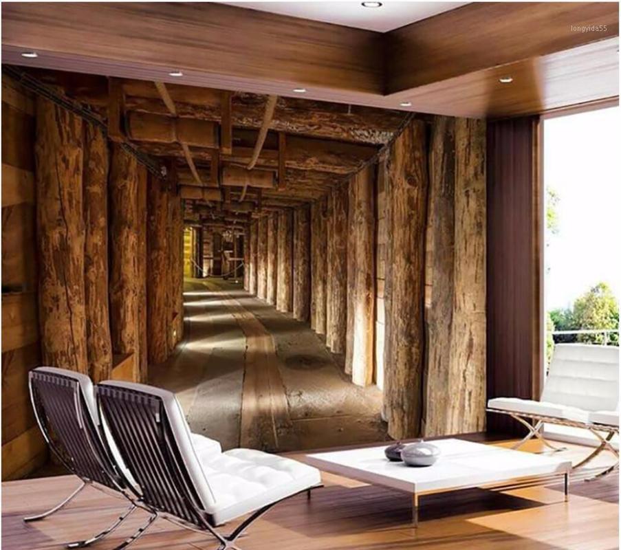 

Custom mural photo 3d wallpaper Wood trees expand the space background wall painting 3d wall murals wallpaper for walls 3 d1, As pic
